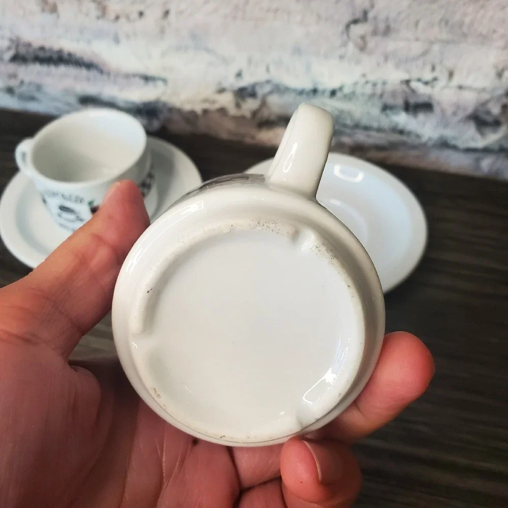 Expresso Coffee Cup & Saucer‎ Set Of 2 Black &White Diner Checkered